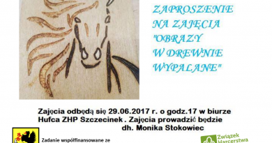 Zaproszenie warsztaty z wypalania w drewnie Zaproszenie warsztaty z wypalania w drewnie